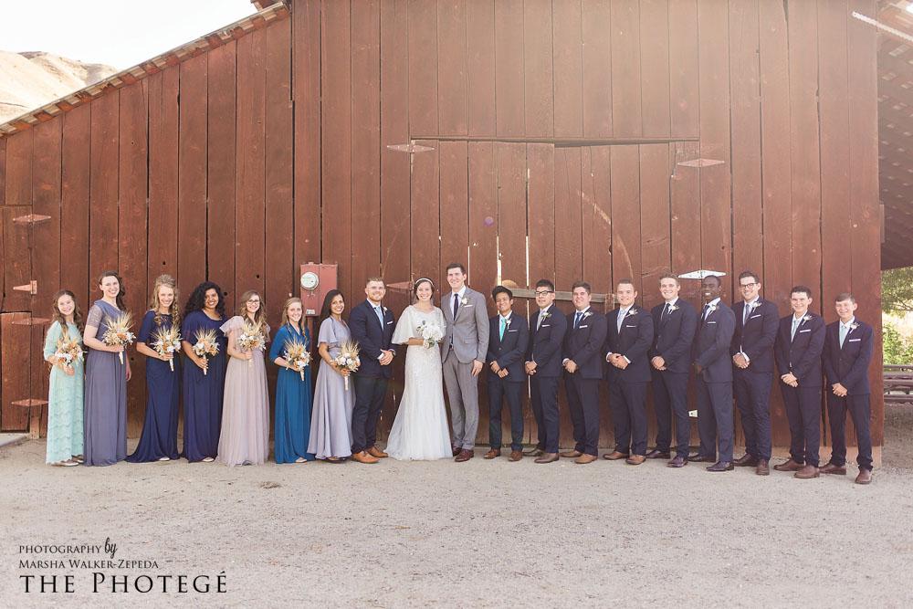 rustic barn wedding party portraits 