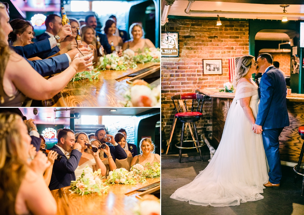 wedding party, bridal party, sandrinis bar, cheers